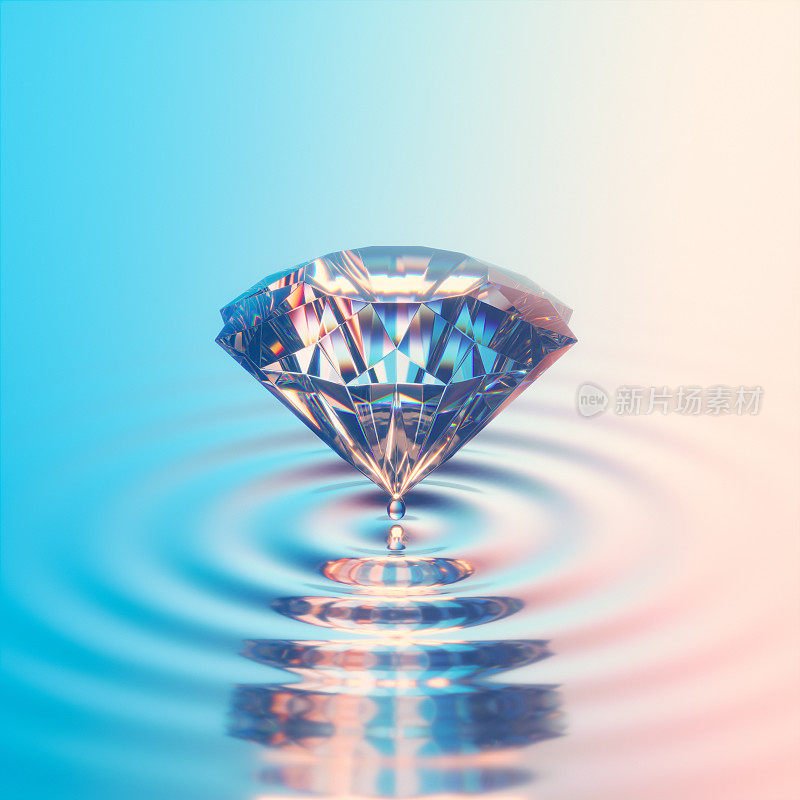 水上钻石- 3d渲染